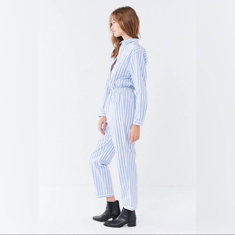 ‼️LAST ONE‼️ NWOT UO Blue white stripe jumpsuit - Picture 3 of 4
